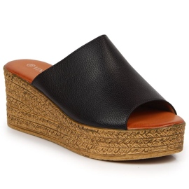 Wedge tofflor Vinceza W JAN98A svarta