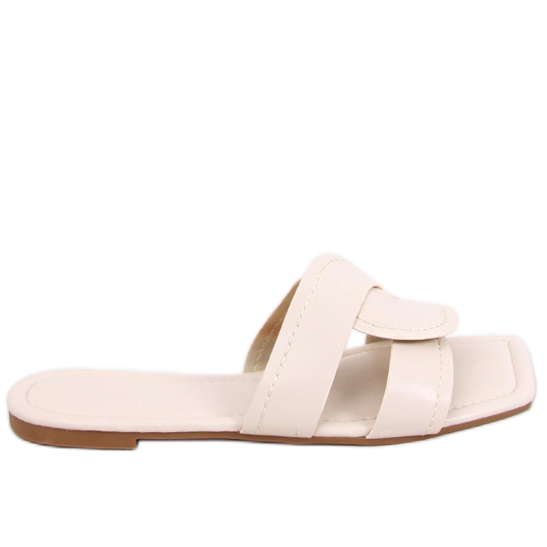 Tofflor med fyrkantig sula Nitya Beige