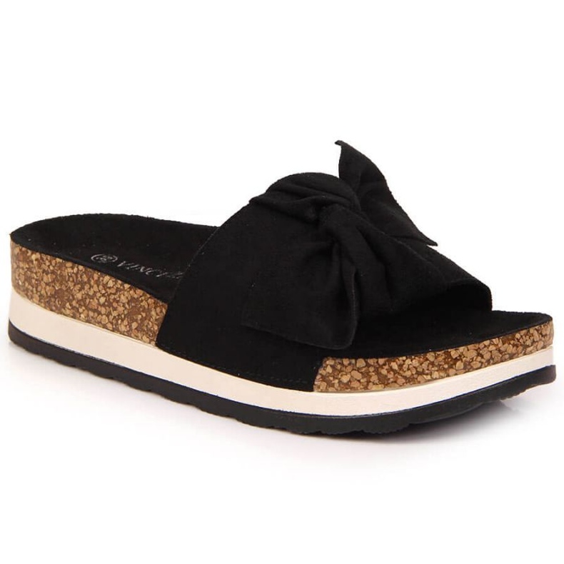 Svarta tofflor med Vinceza W JAN112A plattformsbåge