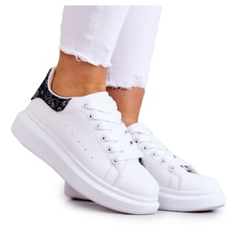 FE1 Klassiska damsportskor svart och vit Meleris