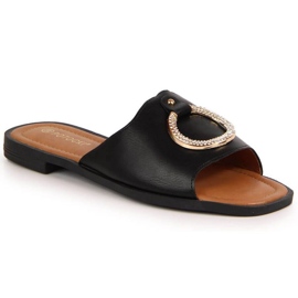 Svarta tofflor med dekor Potocki W WOL74A