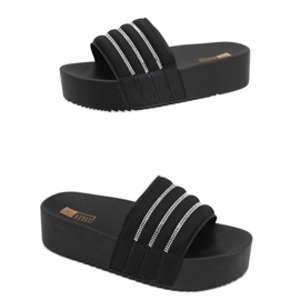 Leah Black flipflops med hög sula svart