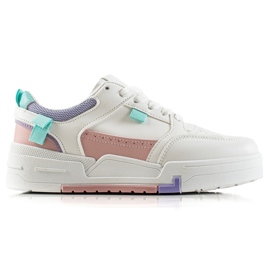 TRENDI Färgglada sneakers på plattformen vit purpur blå rosa