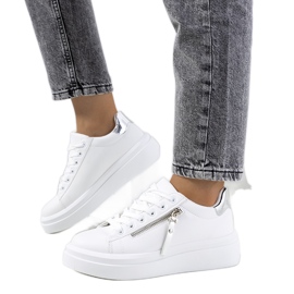 Tamis vita och silversneakers för kvinnor
