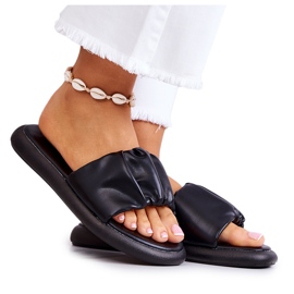 S.Barski Klassiska svarta tofflor för kvinnor Feline