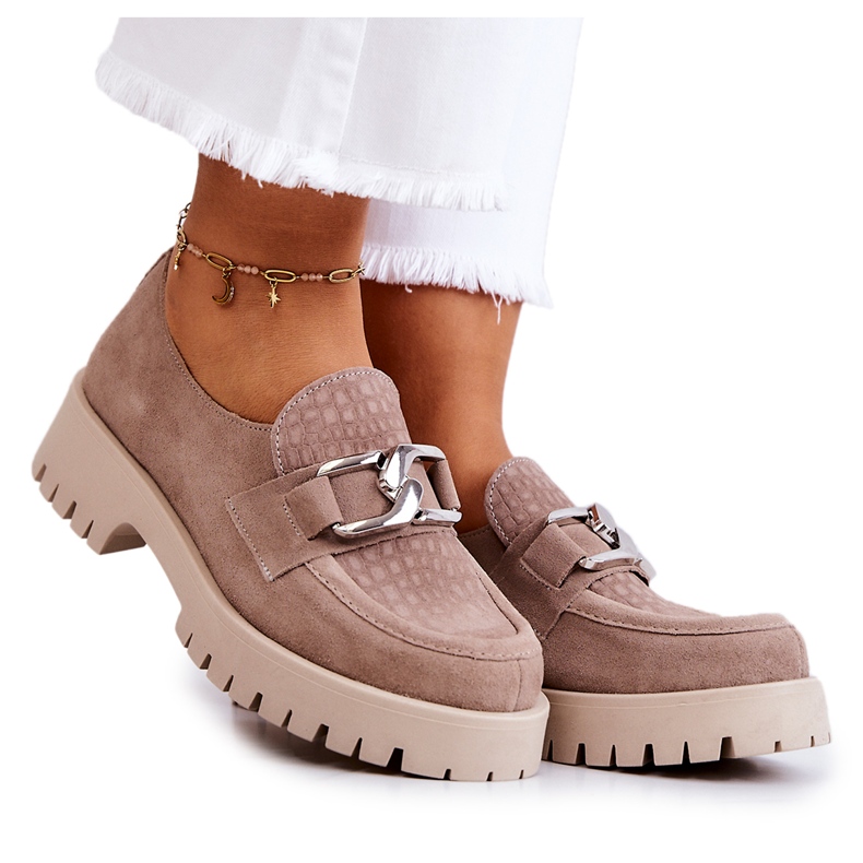 PL5 Fashionabla mocka Loafers Mörkbeige Rayhan-skor