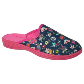 Befado barns tofflor 707y423 färgglada applikationer blå