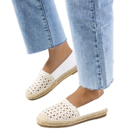 Kiomi Ecru Espadrilles flätade vit
