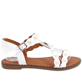 Sandaler med pärlor Zarina White vit