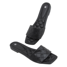 Sahar Svarta tofflor med fyrkantssulor