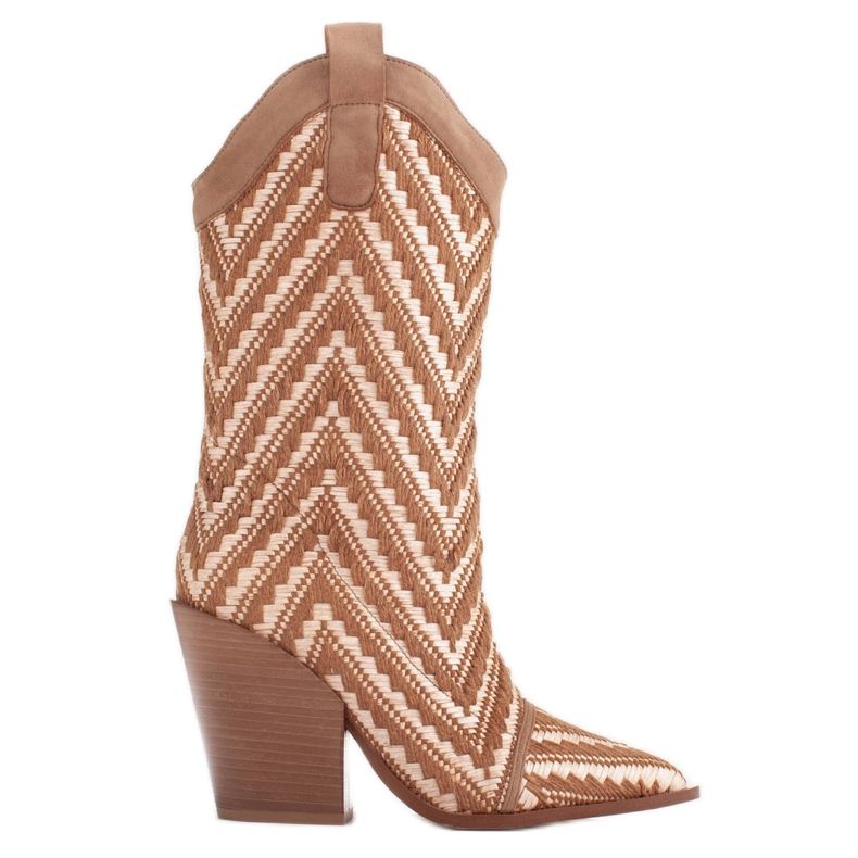 Marco Shoes Brunbeige cowboystövlar