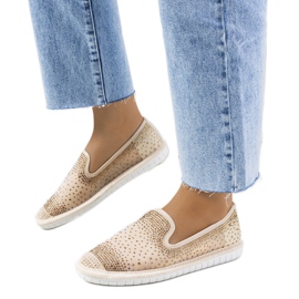 Beige espadrillor med Punter cubic zirconia