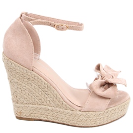 Espadrillesandaler på kilen Aida Nude rosa