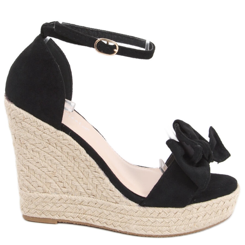 Espadrillesandaler på kilen Aida Black svart