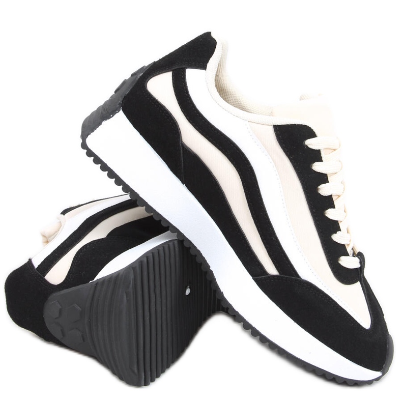 Zuri Black Trainers beige svart