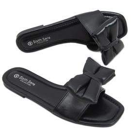 Mili Black tofflor med rosett svart