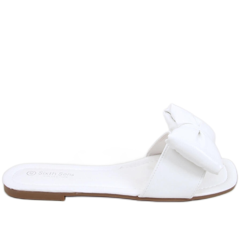 Mili White tofflor med rosett vit