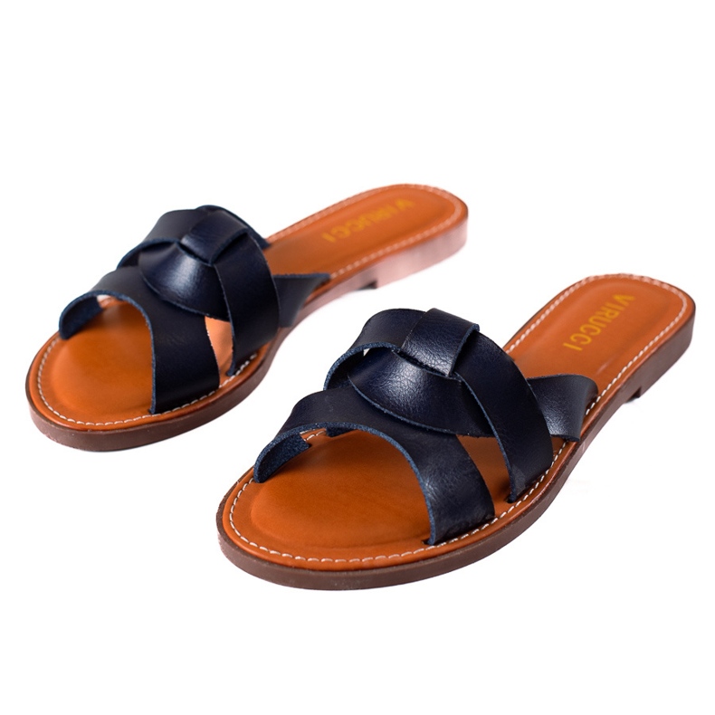 TRENDI Casual Marinblå tofflor