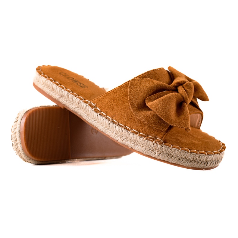 TRENDI Bruna tofflor med rosett