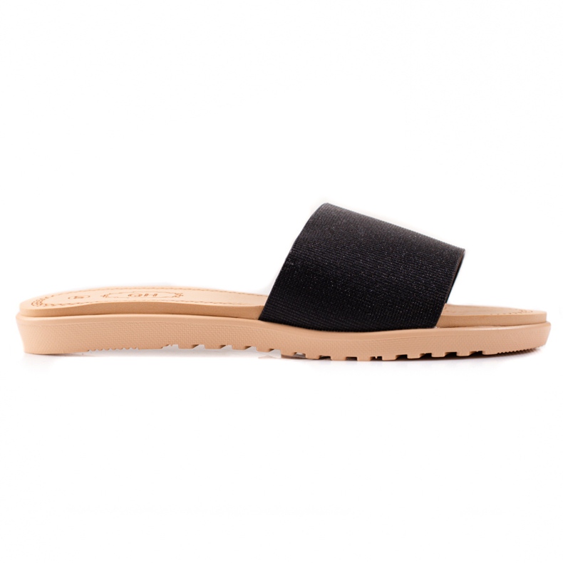 TRENDI Glittriga tofflor svart