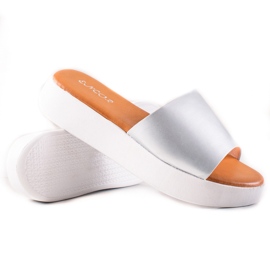 Encor Silver Tofflor På Plattformen silver-