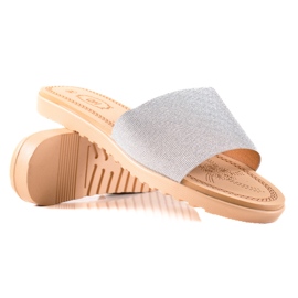 TRENDI Glittriga tofflor silver-