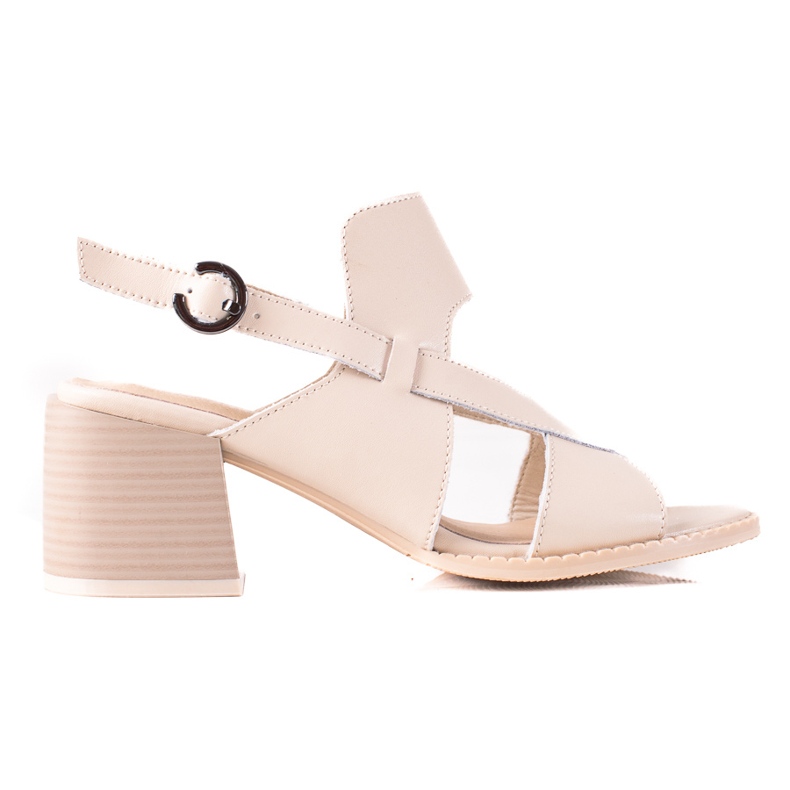 Högklackade sandaler i läder LA.FI beige