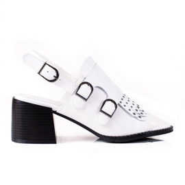 Lädersandaler med jetstrålar LA.FI vit