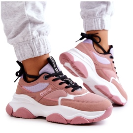 Sneakers dam Sportskor Big Star JJ274577 Rosa