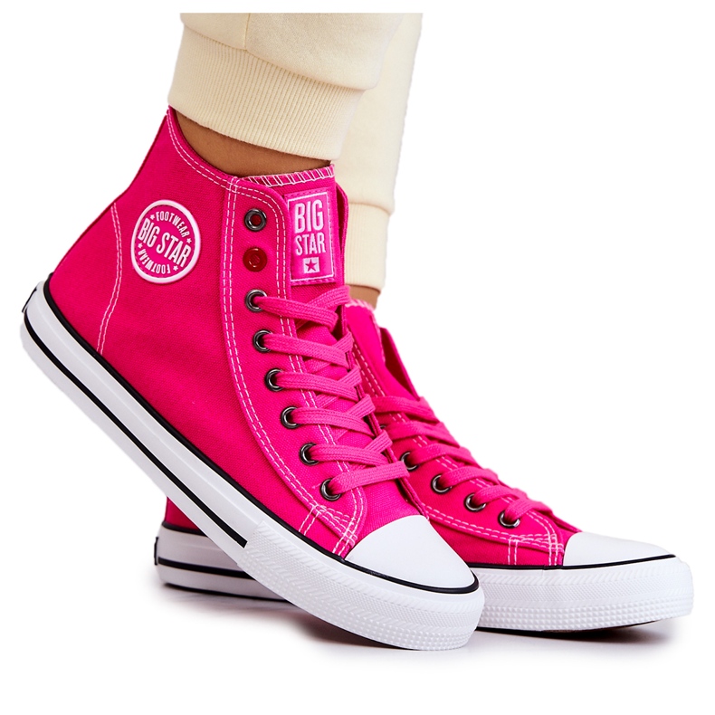 Höga sneakers för damer Big Star JJ274210 Fuchsia rosa