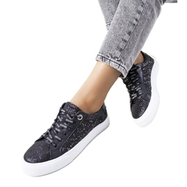 Svarta glänsande Kramer sneakers