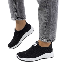 Svarta sneakers med Maasje cubic zirconia