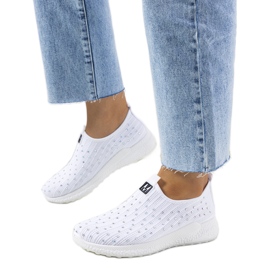 Vita sneakers med Maasje cubic zirconia