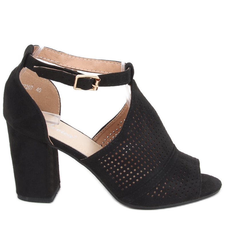 Bahati Svarta högklackade genombrutna sandaler