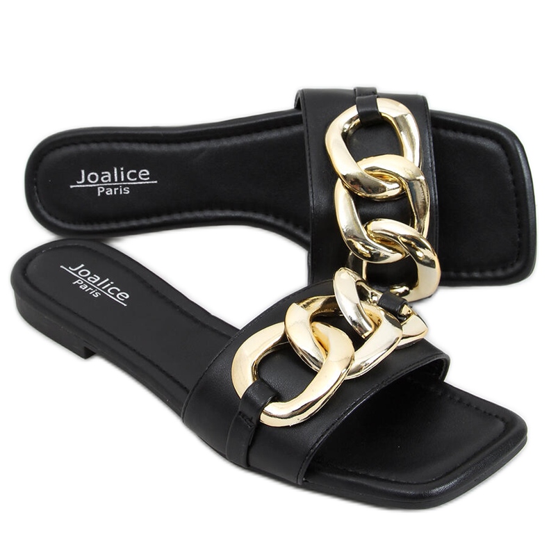 Jasira Svarta tofflor med kedja