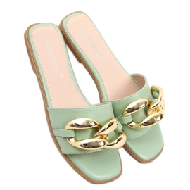 Tofflor med kedja Dalia Green grön