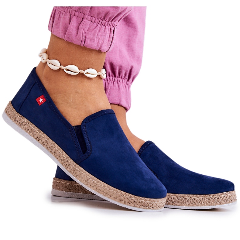 Espadrillor för damer Slip-On Big Star JJ276003 Marinblå