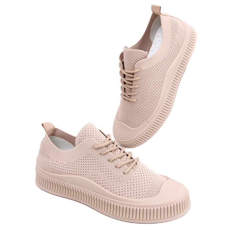 Posten Khaki damstrumpa sneakers beige