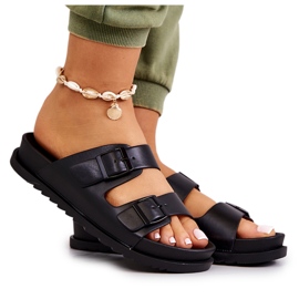 S.Barski Svarta Corina Tofflor Med Spänne