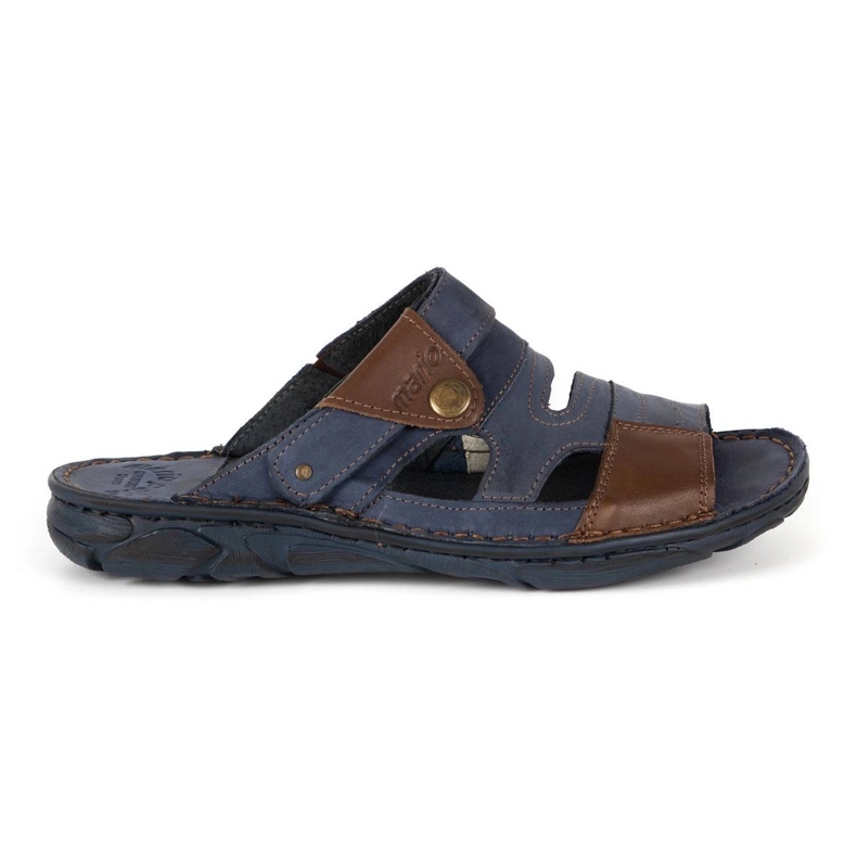 Olivier Skinntofflor herr 460MP marinblå