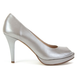 Filippo 749 Pearl mimosa 7 grå pumps silver-