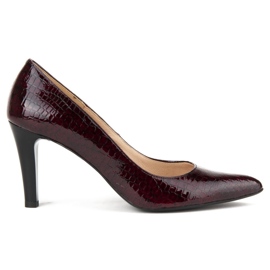 Filippo F155 Bordo Crocodile pumps röd