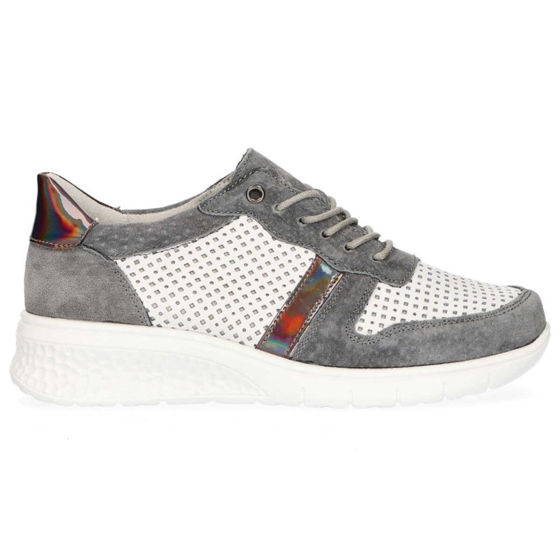 Läderskor Filippo DP1389 / 20 Wh Gr Grå vit gul