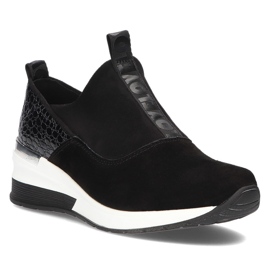 Läder Sneakers Filippo DP1689 / 21 Bk Svart