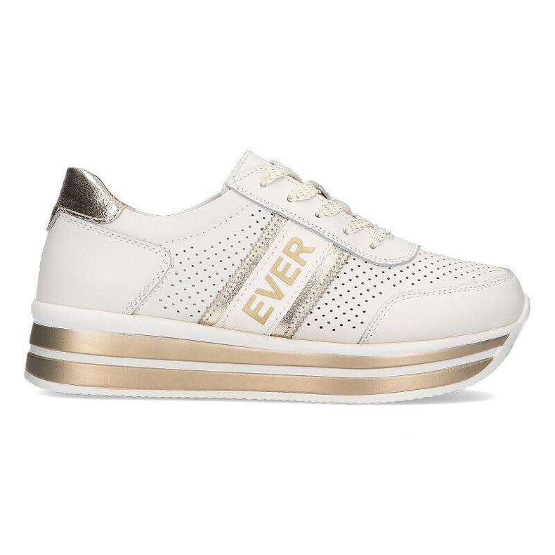 Läder Sneakers Filippo DP1414 / 21 Wh Go vitguld gyllene