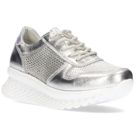 Lädersneakers Filippo DP2011 / 21 Si silver silver-