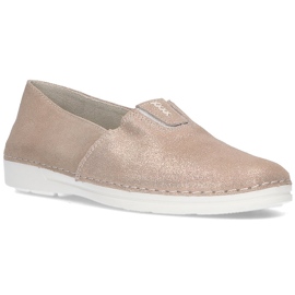 Läder slip-on skor Filippo DP2134 / 21 Go golden gyllene