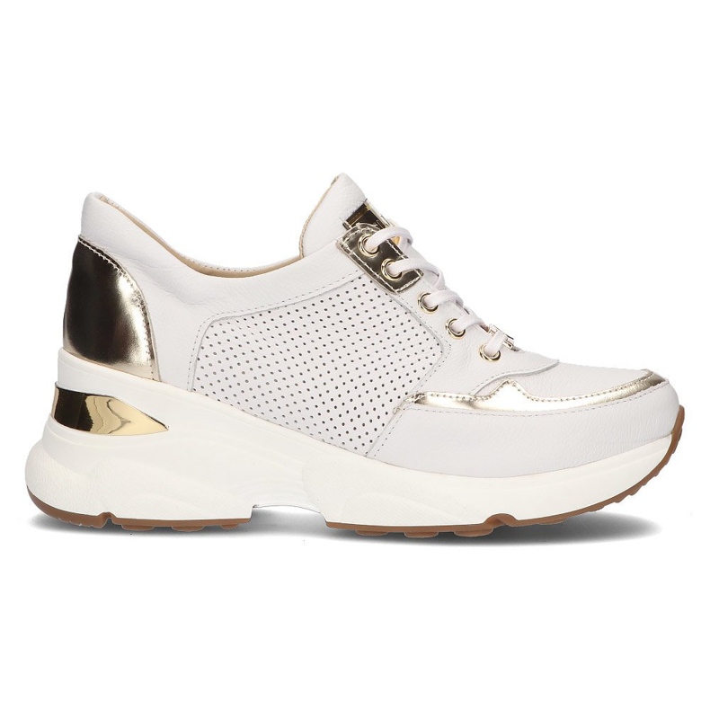 Lädersneakers Filippo 087D vitguld gyllene