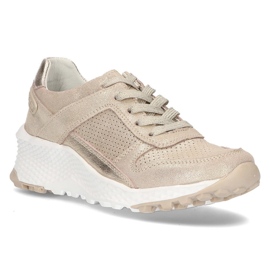 Läder Sneakers Filippo DP2008 / 21 Go golden gyllene