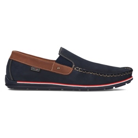 Läder loafers Filippo G-1522K marinblå